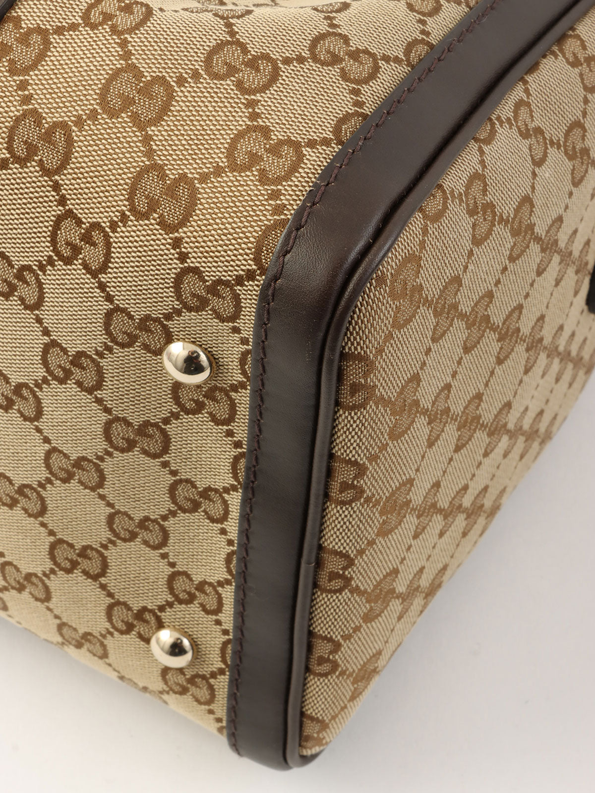 帆布 GG 图案 Sherry Line 波士顿包 米色/棕色