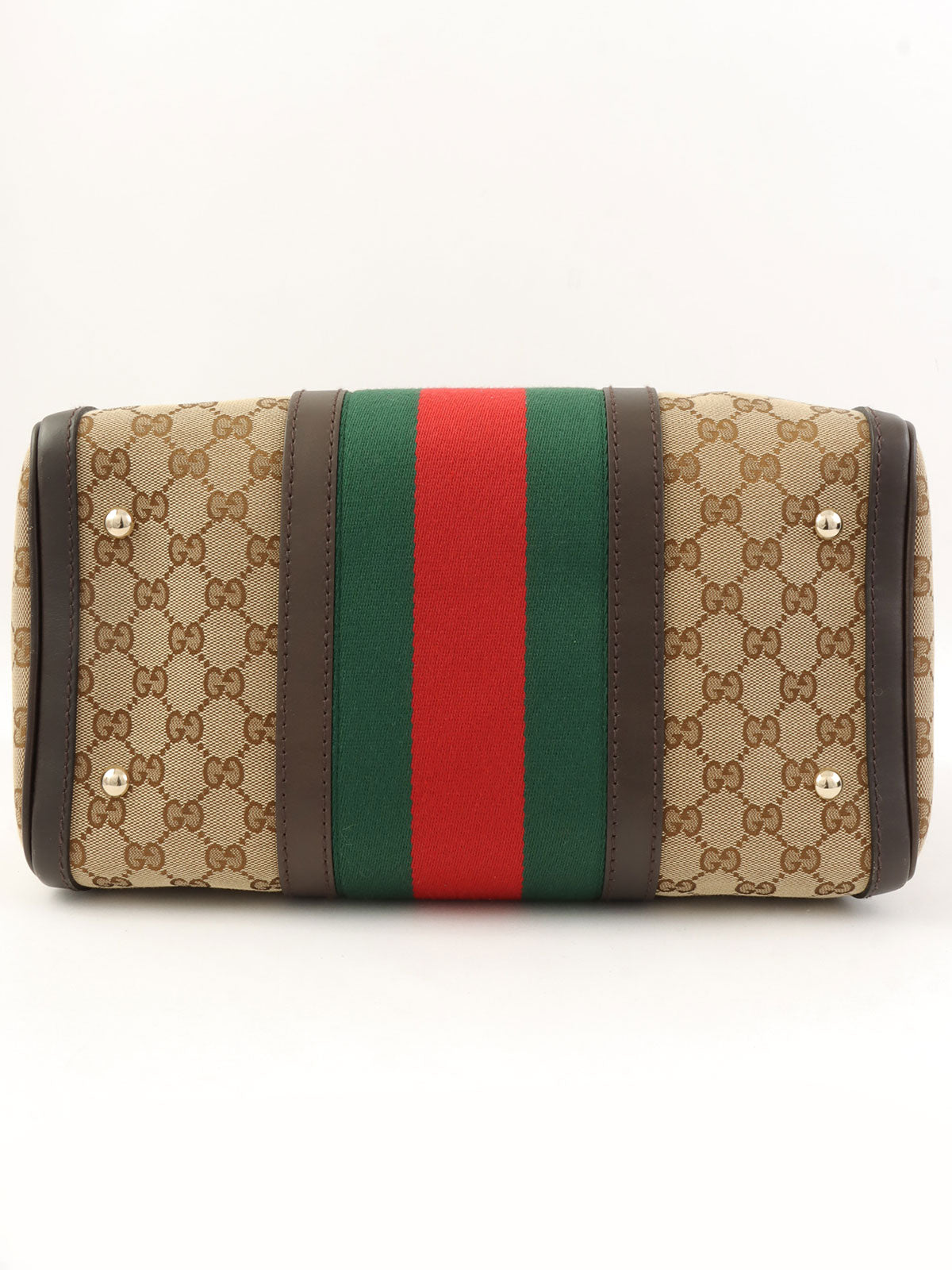 キャンバスGGパターンシェリーラインボストンバッグ ベージュ/ブラウン