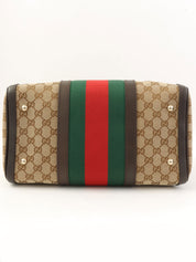 キャンバスGGパターンシェリーラインボストンバッグ ベージュ/ブラウン