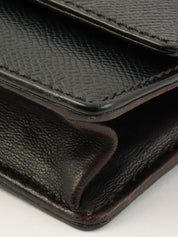 1998 Caviar Skin CC Mark Stitch Chain Wallet Black