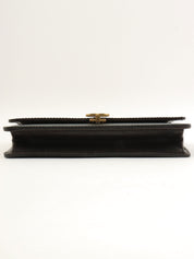 1998 Caviar Skin CC Mark Stitch Chain Wallet Black