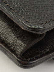 1998 Caviar Skin CC Mark Stitch Chain Wallet Black