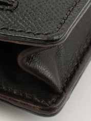 1998 Caviar Skin CC Mark Stitch Chain Wallet Black