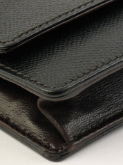 1998 Caviar Skin CC Mark Stitch Chain Wallet Black