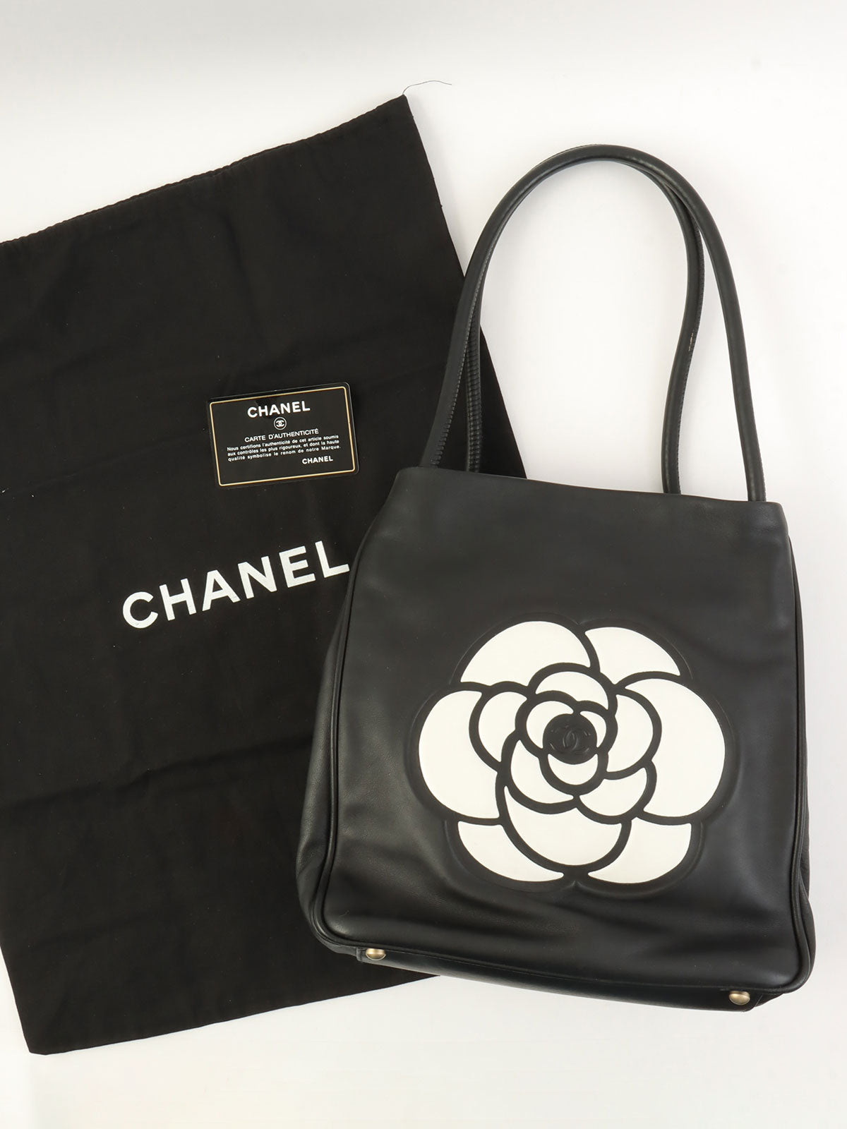 Camellia logo tote bag, black, made around 2001