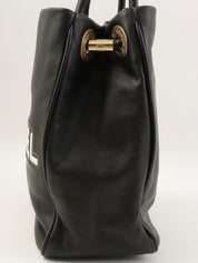 山茶花图案手提袋，黑色，约产于2001年