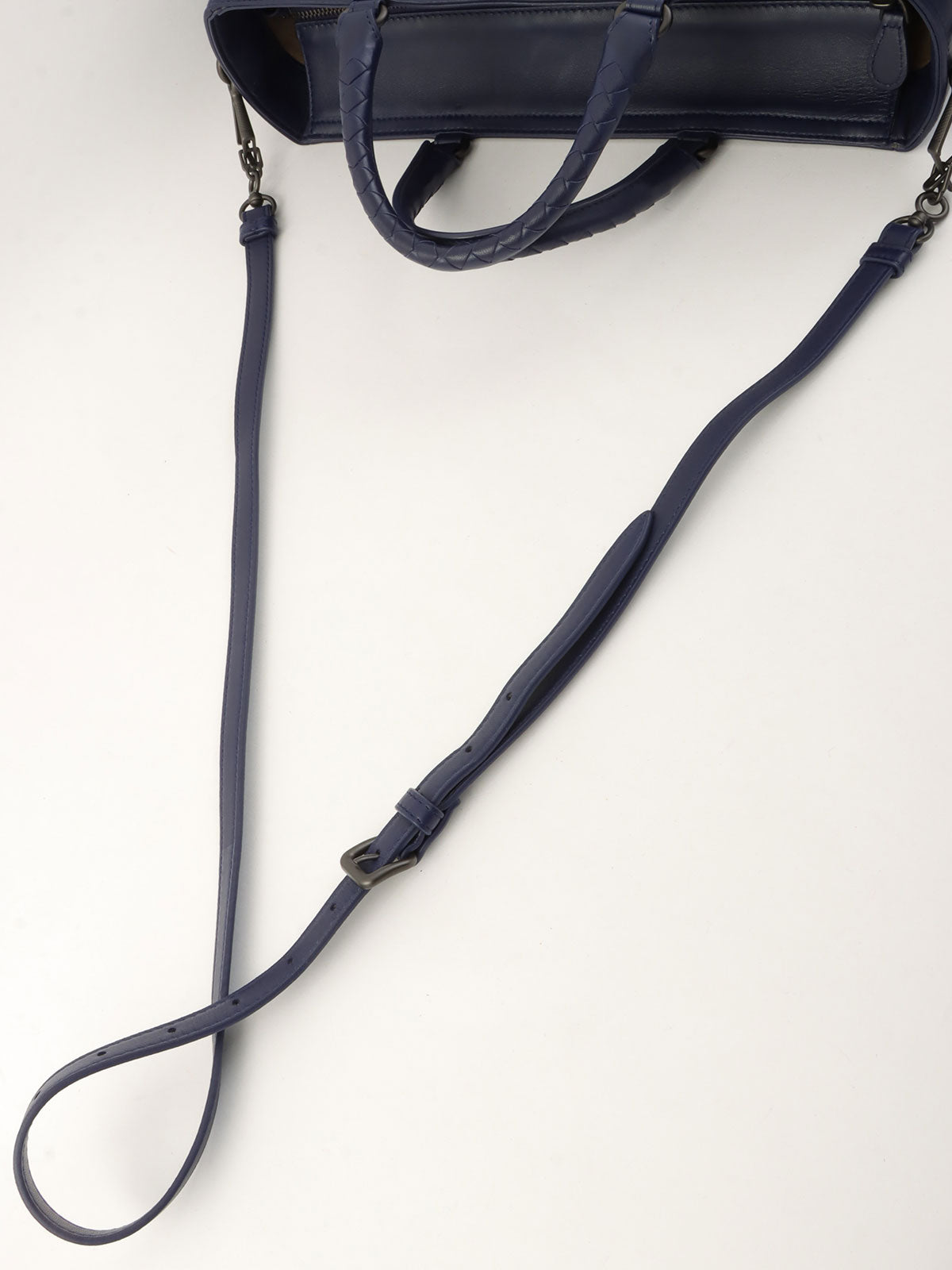 Intrecciato 2-way handbag, navy