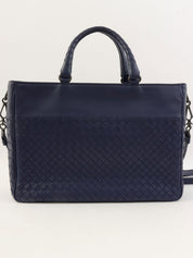 Intrecciato 2-way handbag, navy