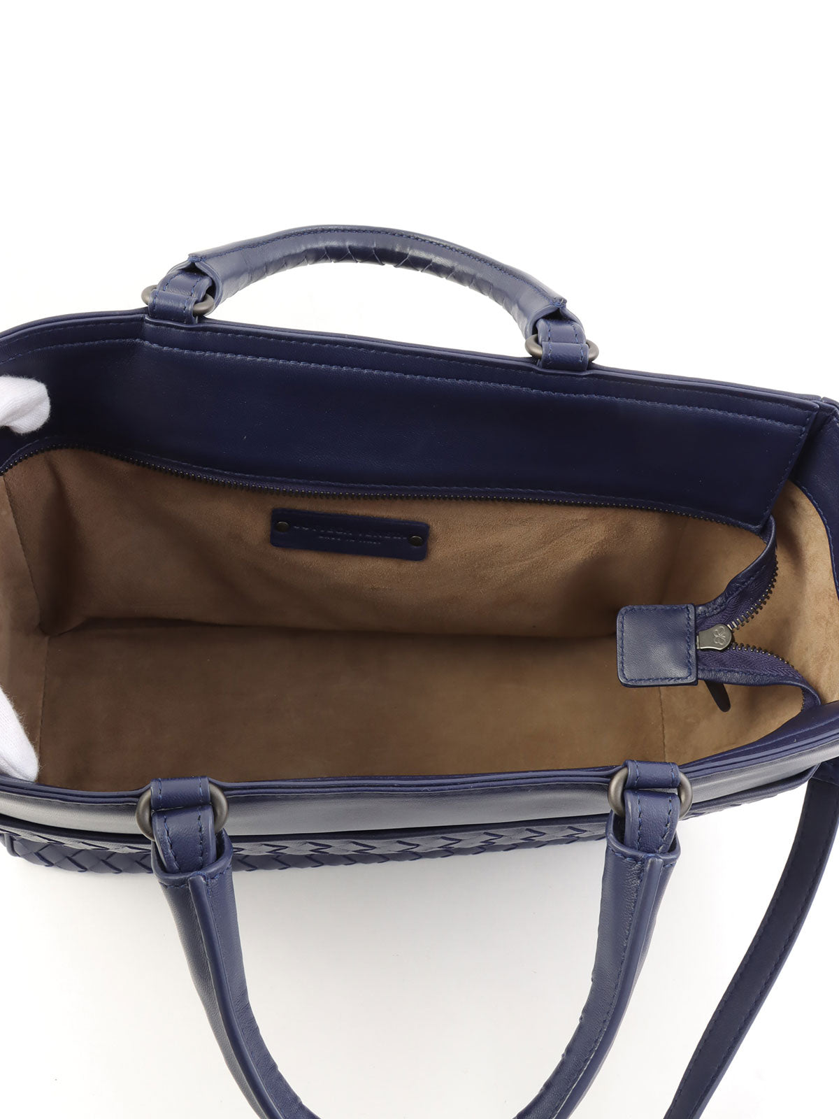 Intrecciato 2-way handbag, navy
