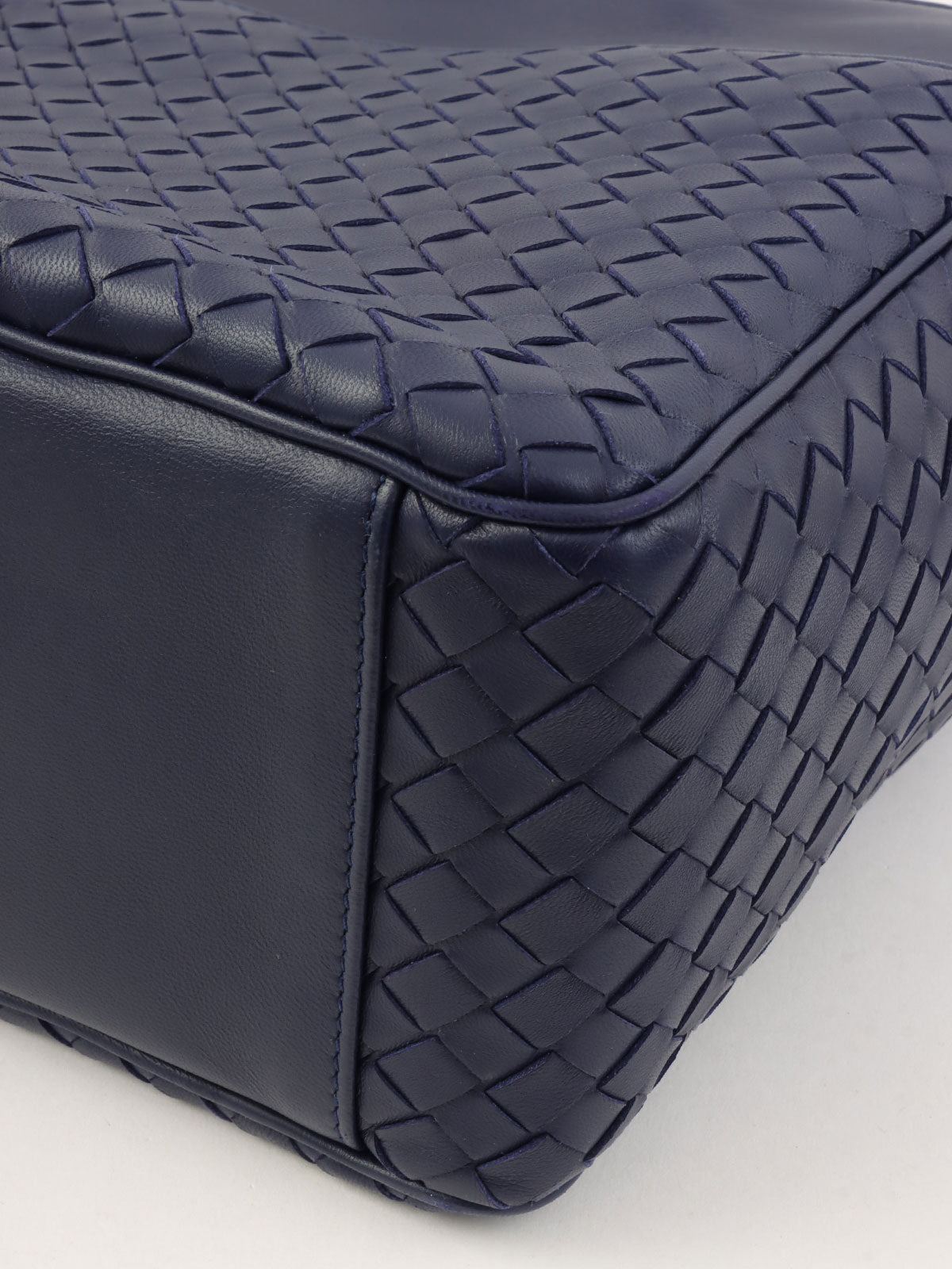 Intrecciato 2-way handbag, navy