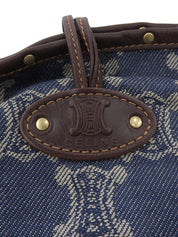 パリマカダムパターンハンドバッグ ブルー/ブラウン