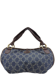 パリマカダムパターンハンドバッグ ブルー/ブラウン