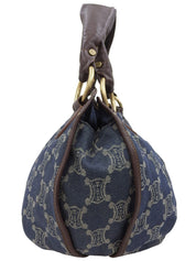 パリマカダムパターンハンドバッグ ブルー/ブラウン