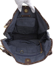 パリマカダムパターンハンドバッグ ブルー/ブラウン