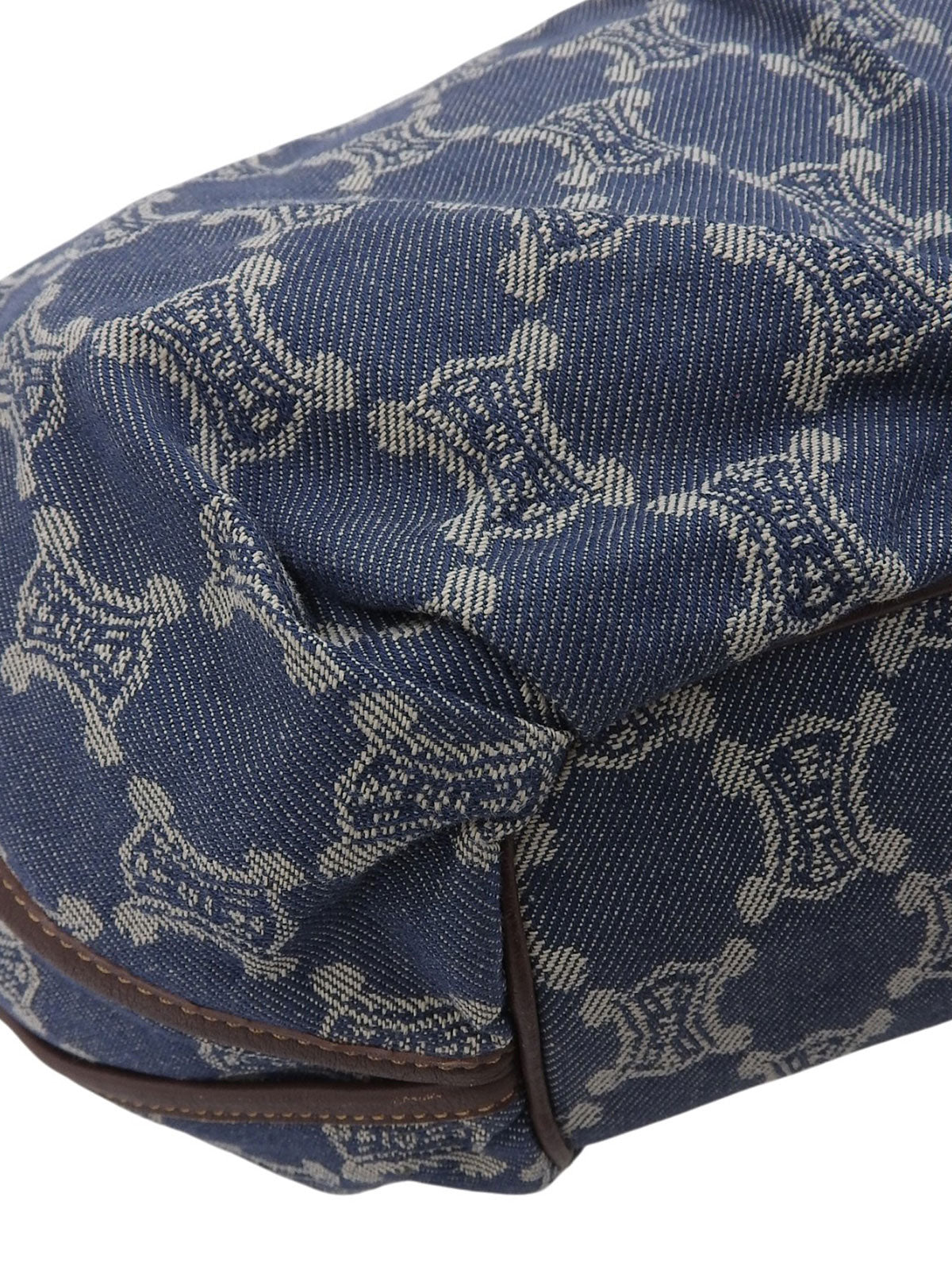 パリマカダムパターンハンドバッグ ブルー/ブラウン