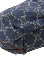 パリマカダムパターンハンドバッグ ブルー/ブラウン