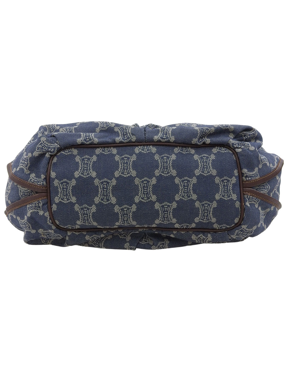 パリマカダムパターンハンドバッグ ブルー/ブラウン