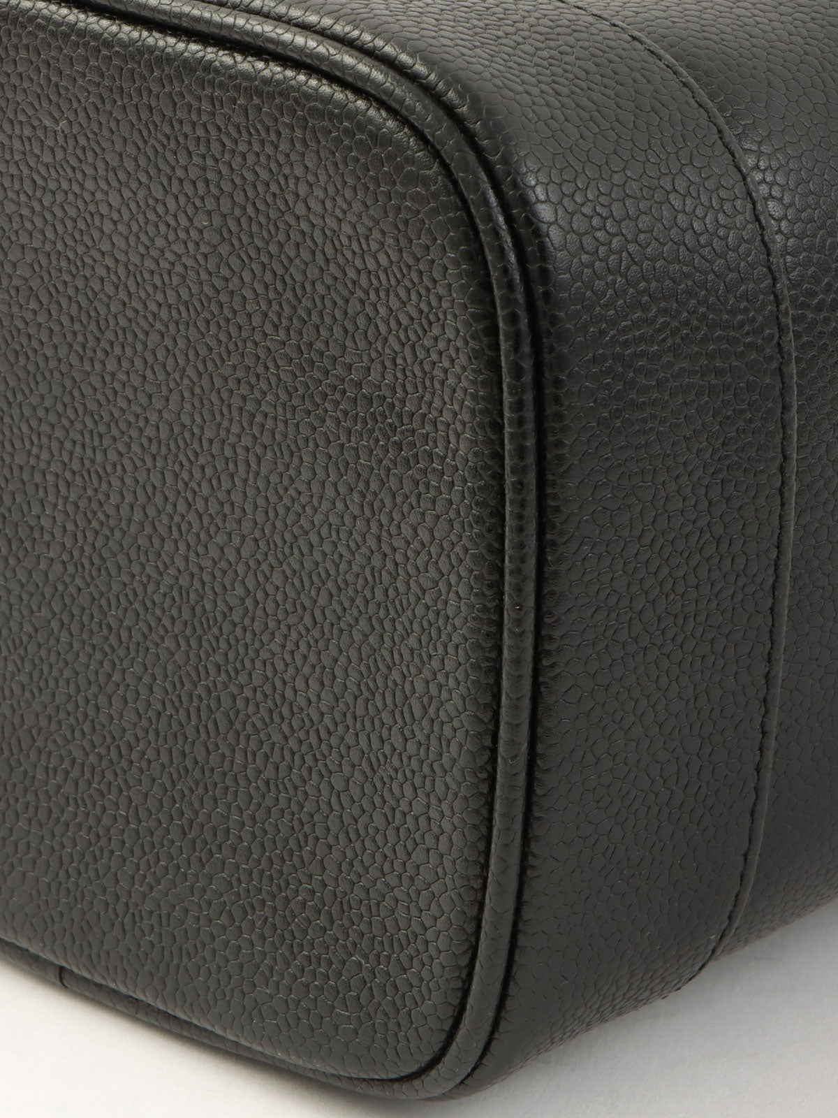 1995年頃製 キャビアスキンCCマークステッチバニティ ブラック