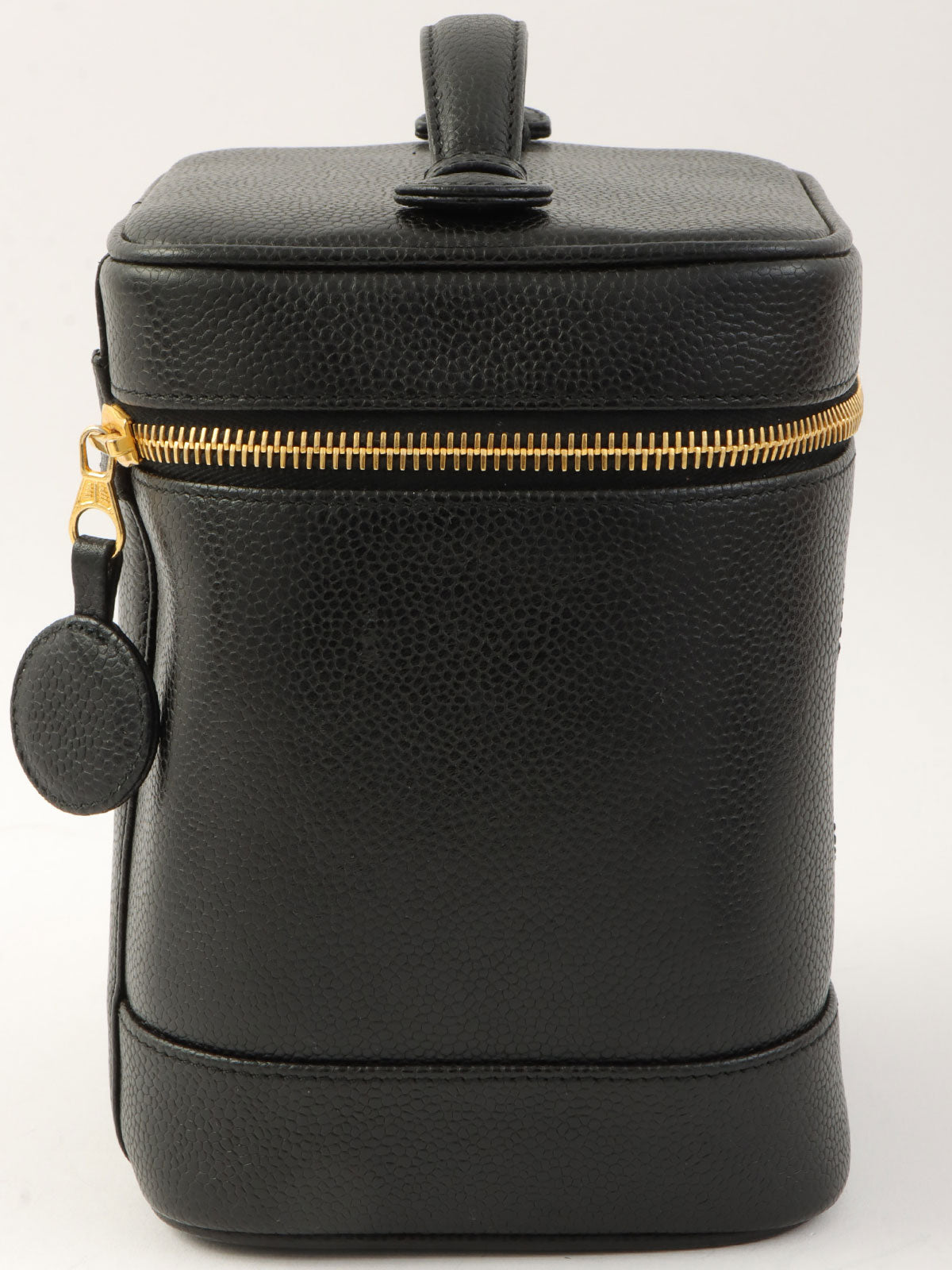 1995年頃製 キャビアスキンCCマークステッチバニティ ブラック