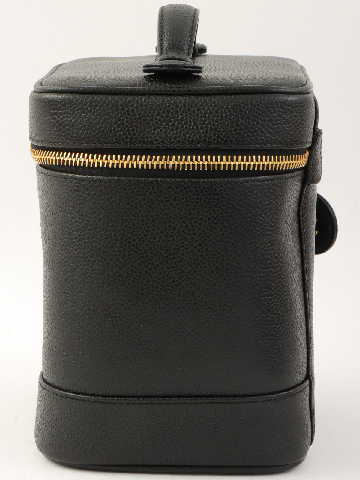 1995年頃製 キャビアスキンCCマークステッチバニティ ブラック