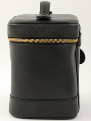 1995年頃製 キャビアスキンCCマークステッチバニティ ブラック