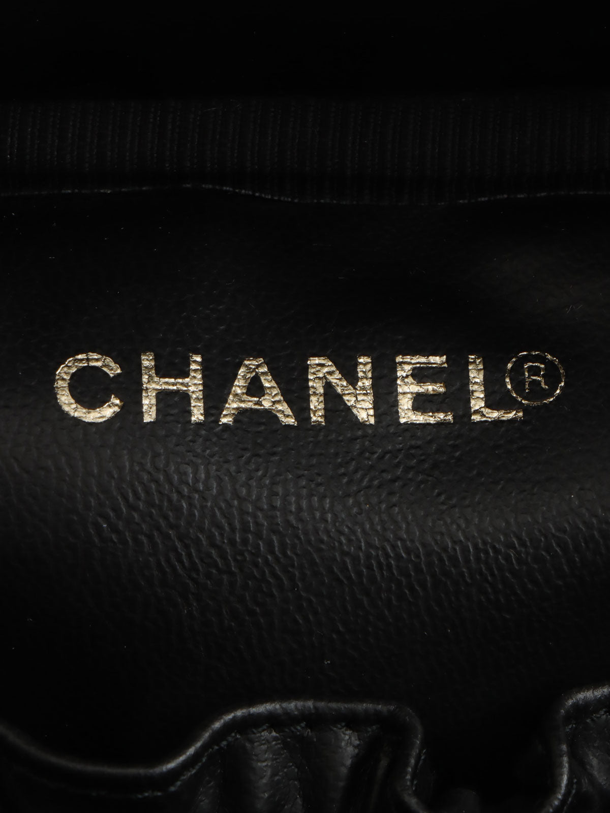 1995年頃製 キャビアスキンCCマークステッチバニティ ブラック