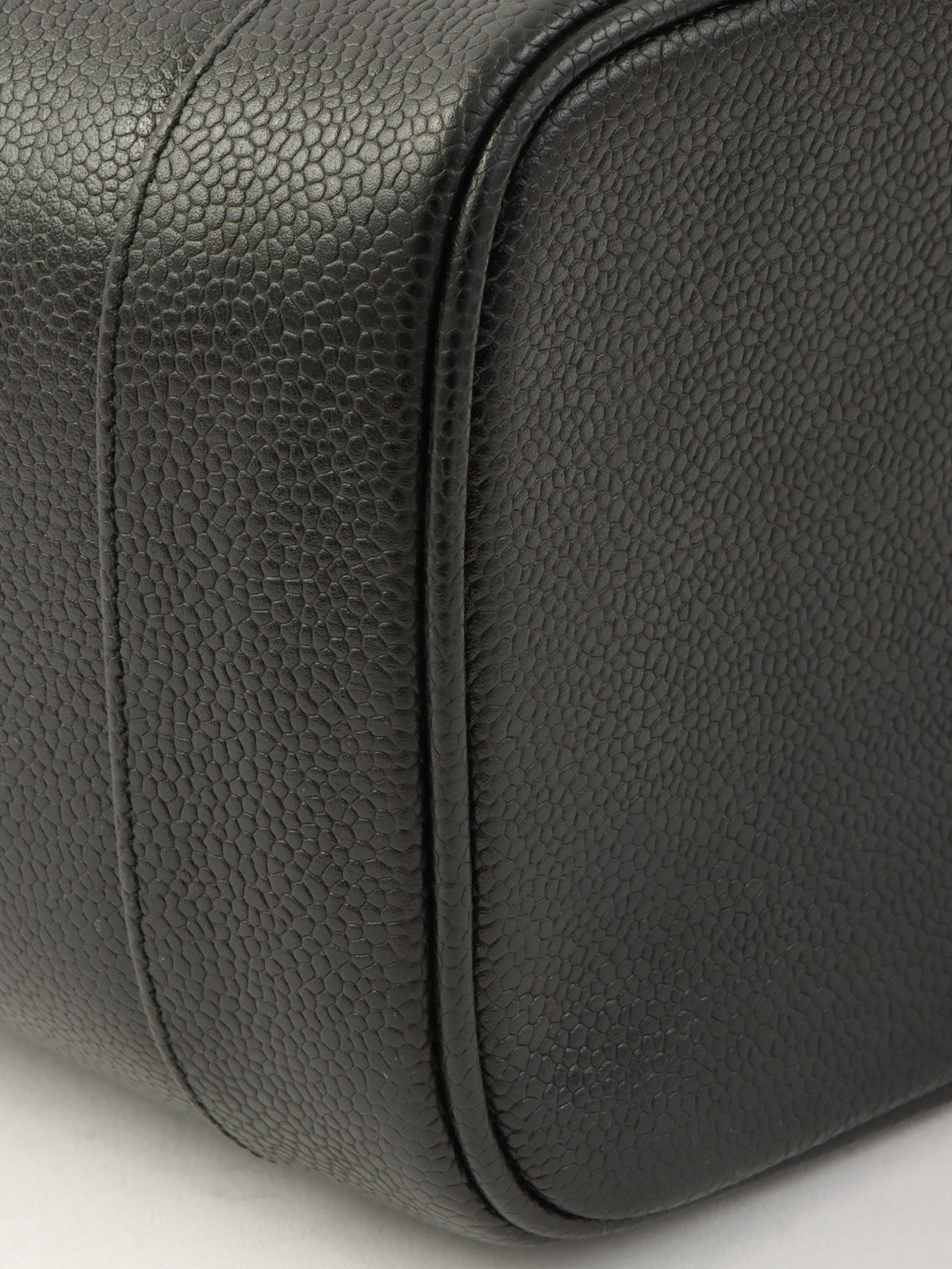 1995年頃製 キャビアスキンCCマークステッチバニティ ブラック