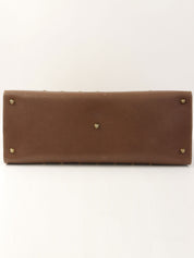 棕色帆布 GG 图案手提包