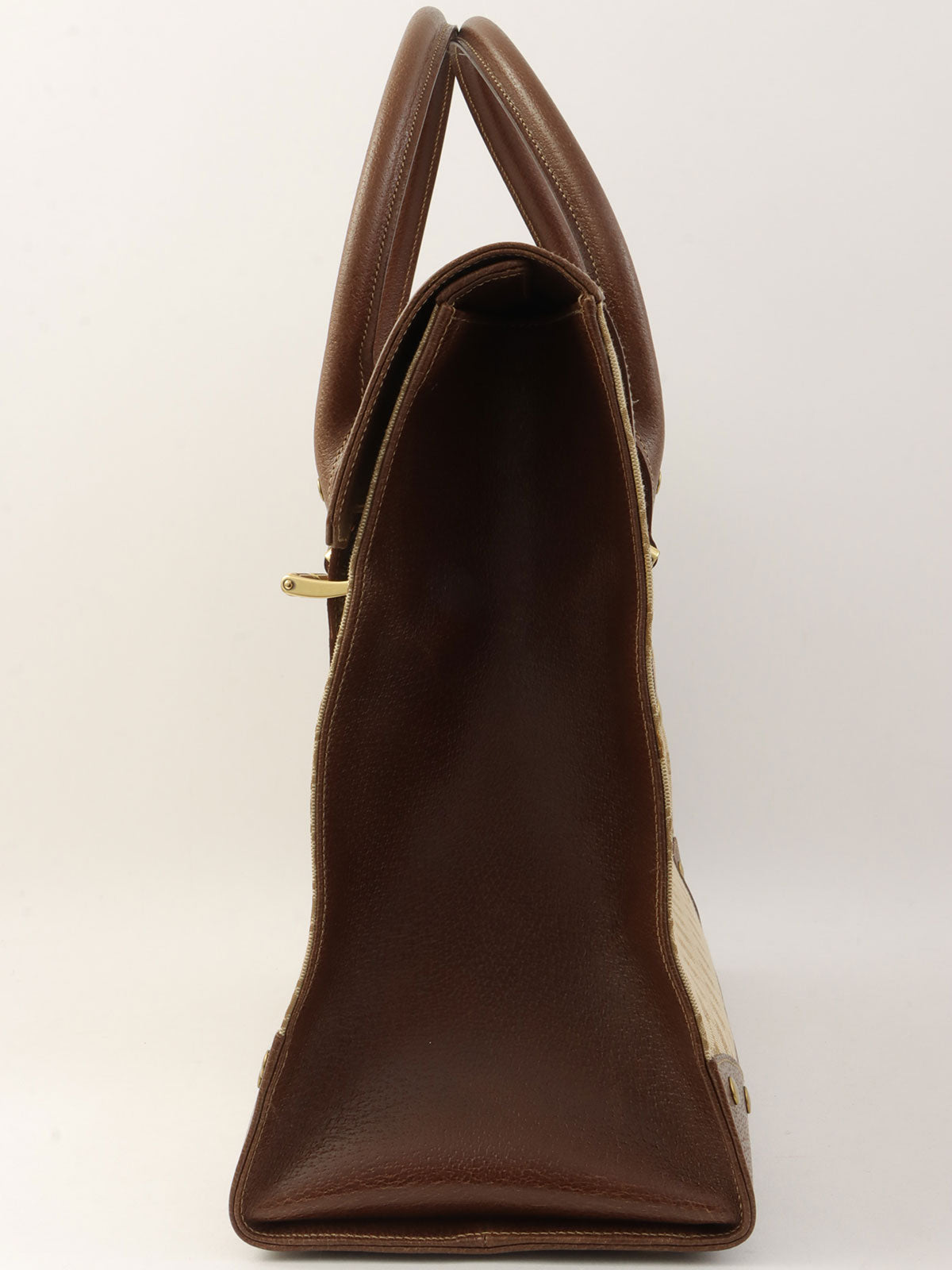 棕色帆布 GG 图案手提包