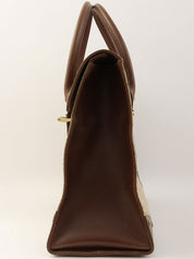 棕色帆布 GG 图案手提包