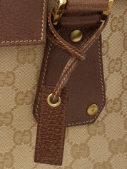 棕色帆布 GG 图案手提包
