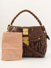 Matelasse 2-way bag, brown