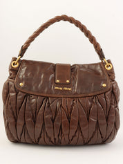 Matelasse 2-way bag, brown