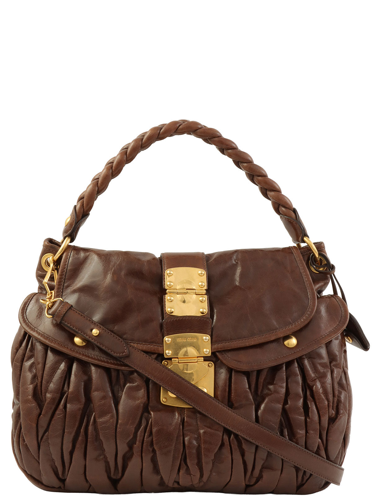 Matelasse 2-way bag, brown
