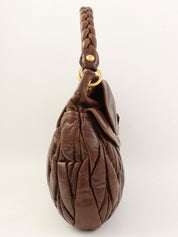 Matelasse 2-way bag, brown