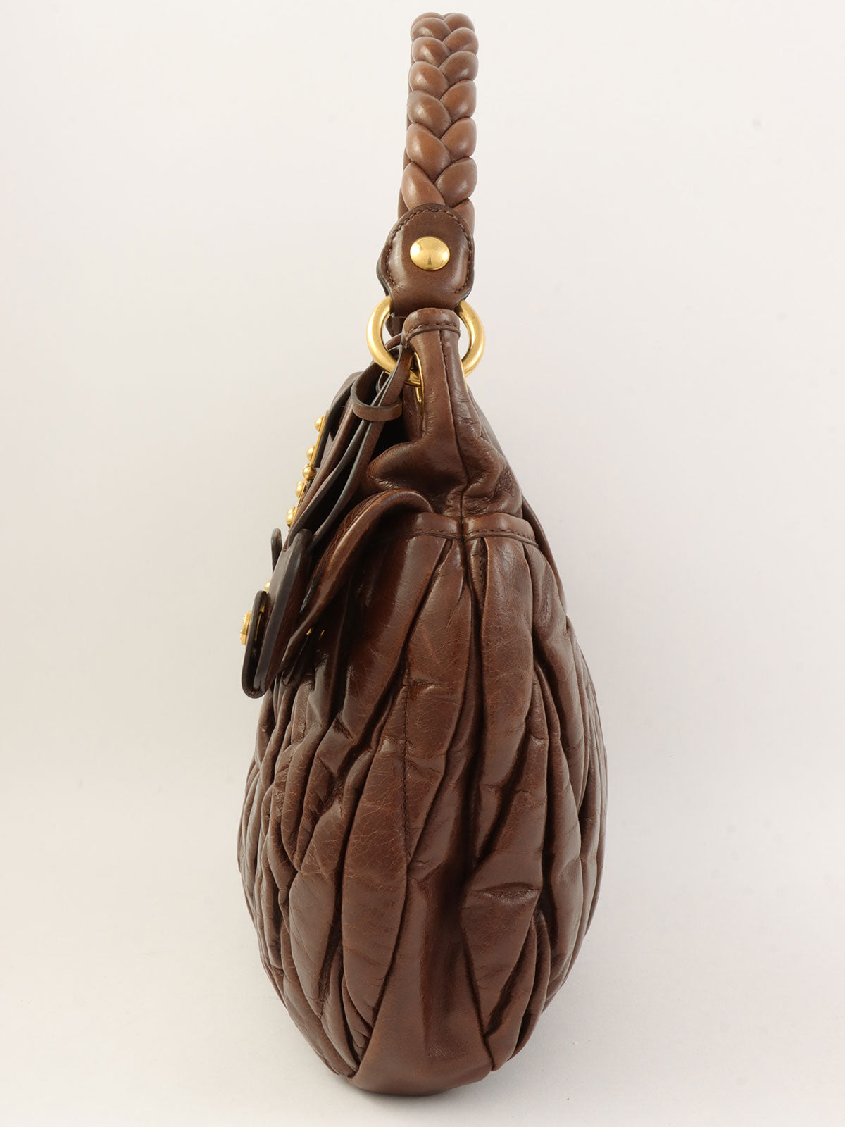 Matelasse 2-way bag, brown