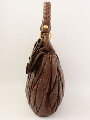 Matelasse 2-way bag, brown