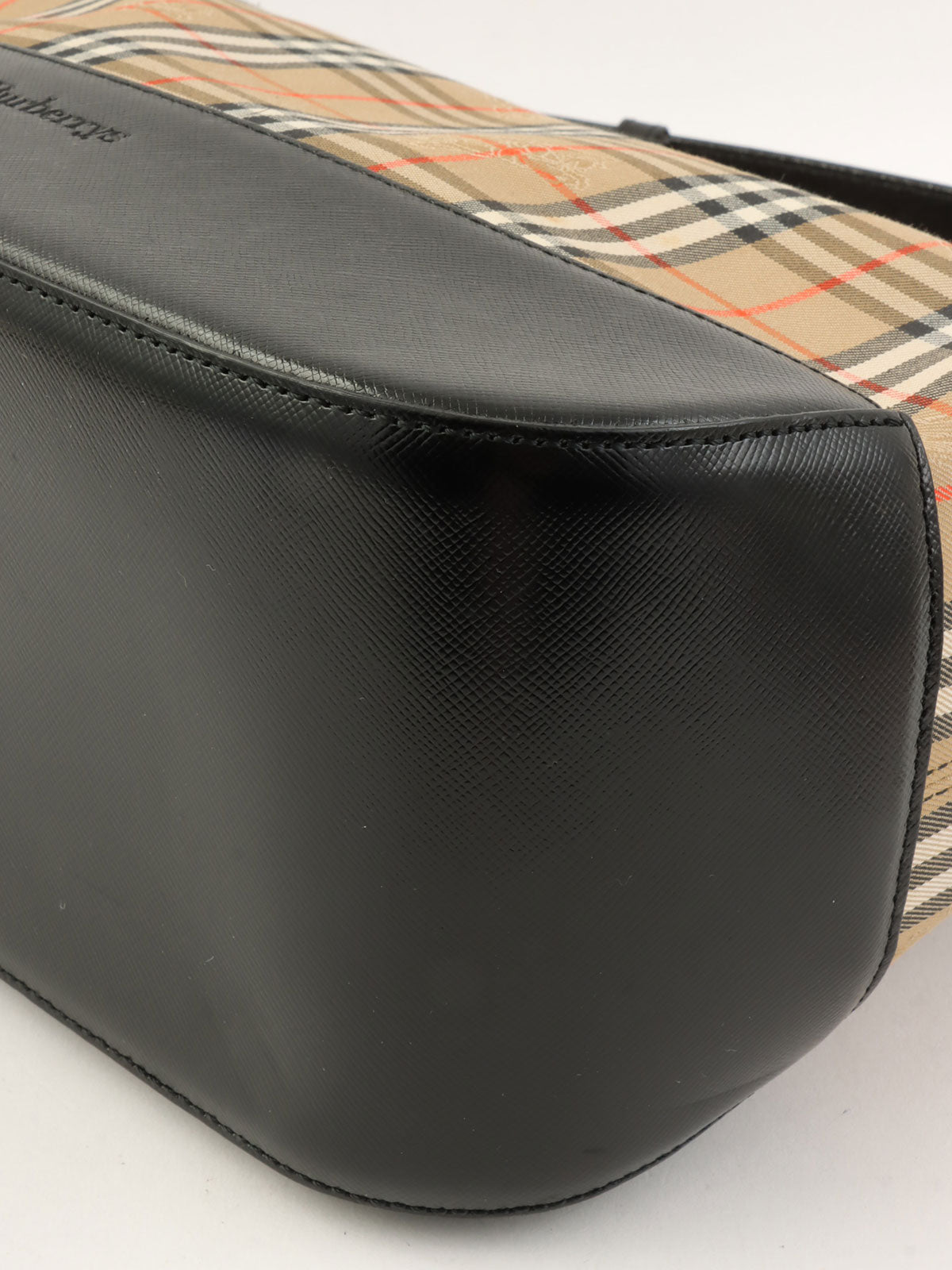 ノバチェックパターンロゴエンボスワンショルダーバッグ ベージュ