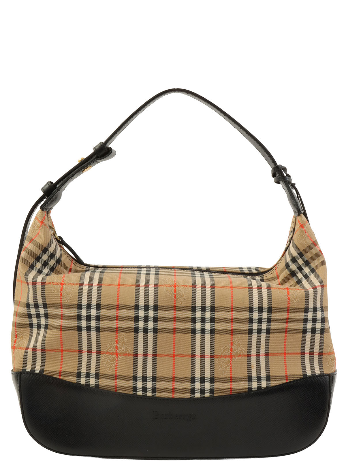 ノバチェックパターンロゴエンボスワンショルダーバッグ ベージュ