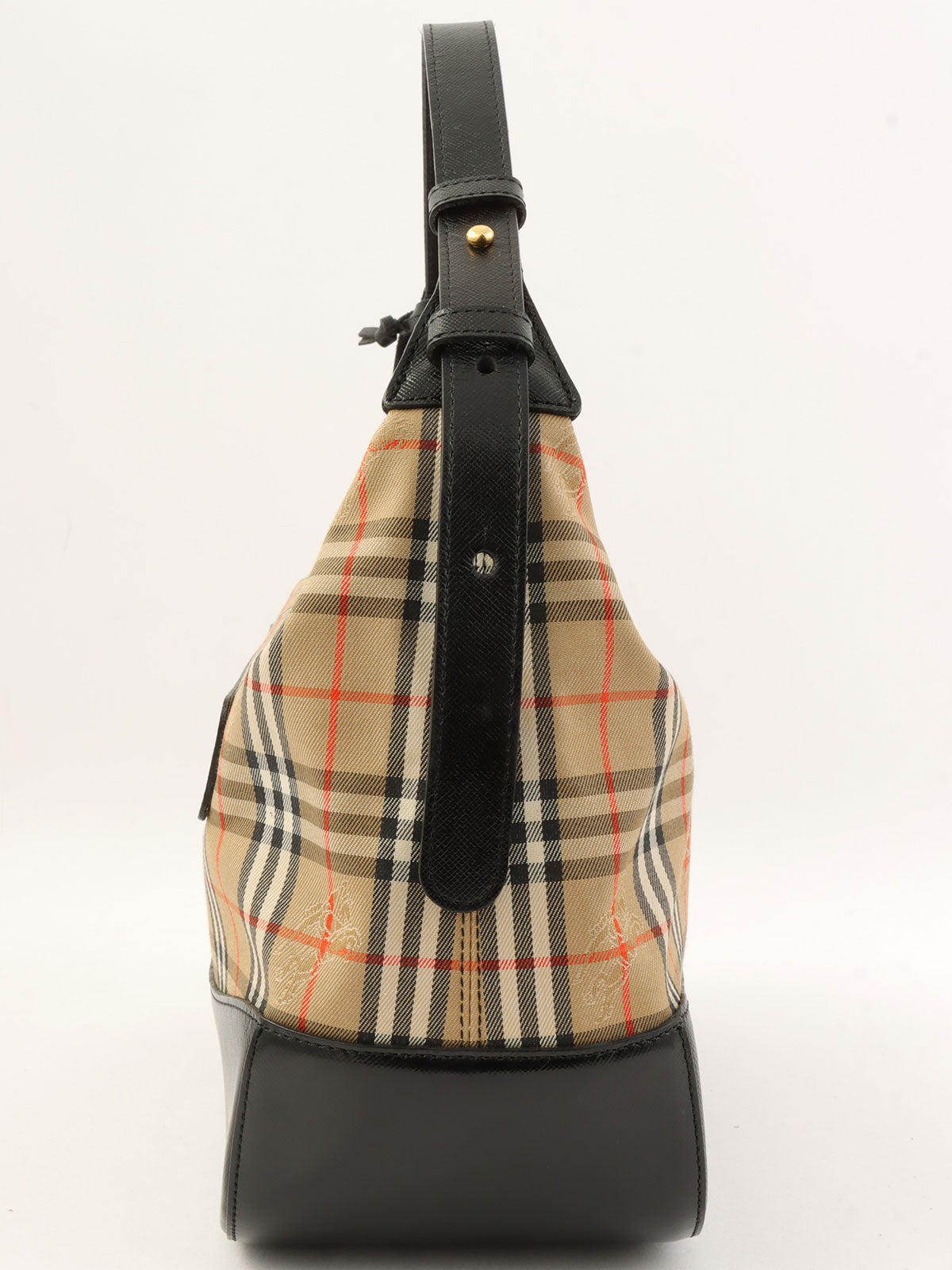 ノバチェックパターンロゴエンボスワンショルダーバッグ ベージュ