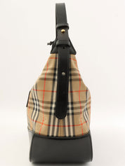 ノバチェックパターンロゴエンボスワンショルダーバッグ ベージュ