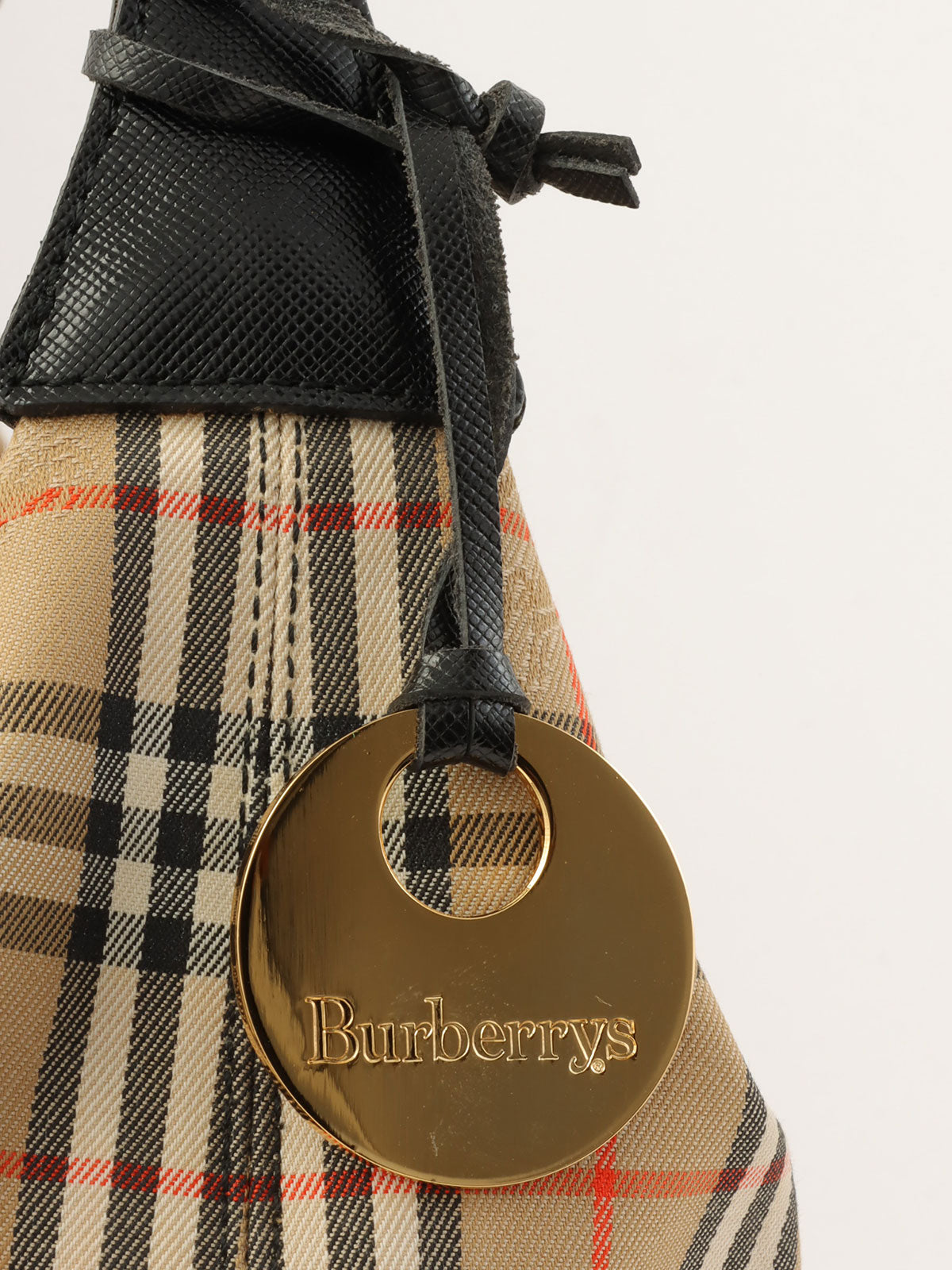 ノバチェックパターンロゴエンボスワンショルダーバッグ ベージュ