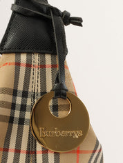 ノバチェックパターンロゴエンボスワンショルダーバッグ ベージュ