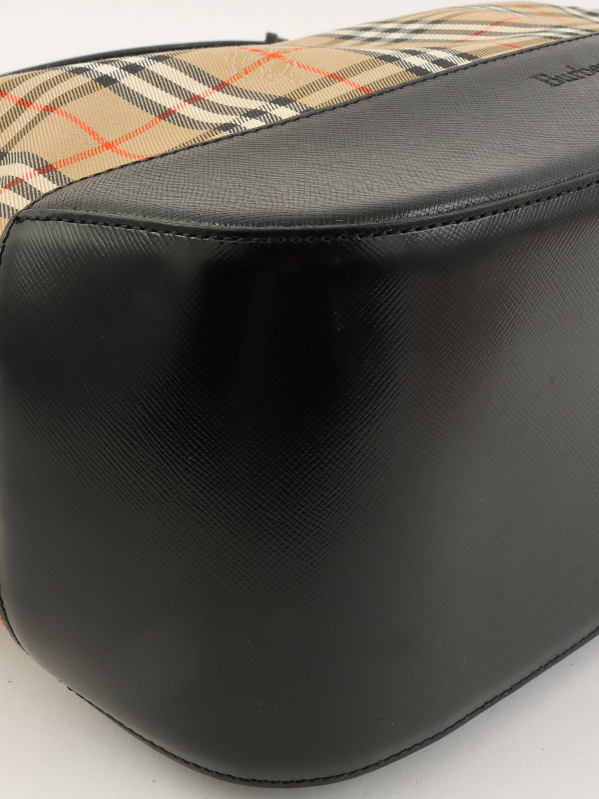 ノバチェックパターンロゴエンボスワンショルダーバッグ ベージュ