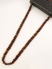 2001 Canvas Icon Pattern Chain Tote Bag, Navy