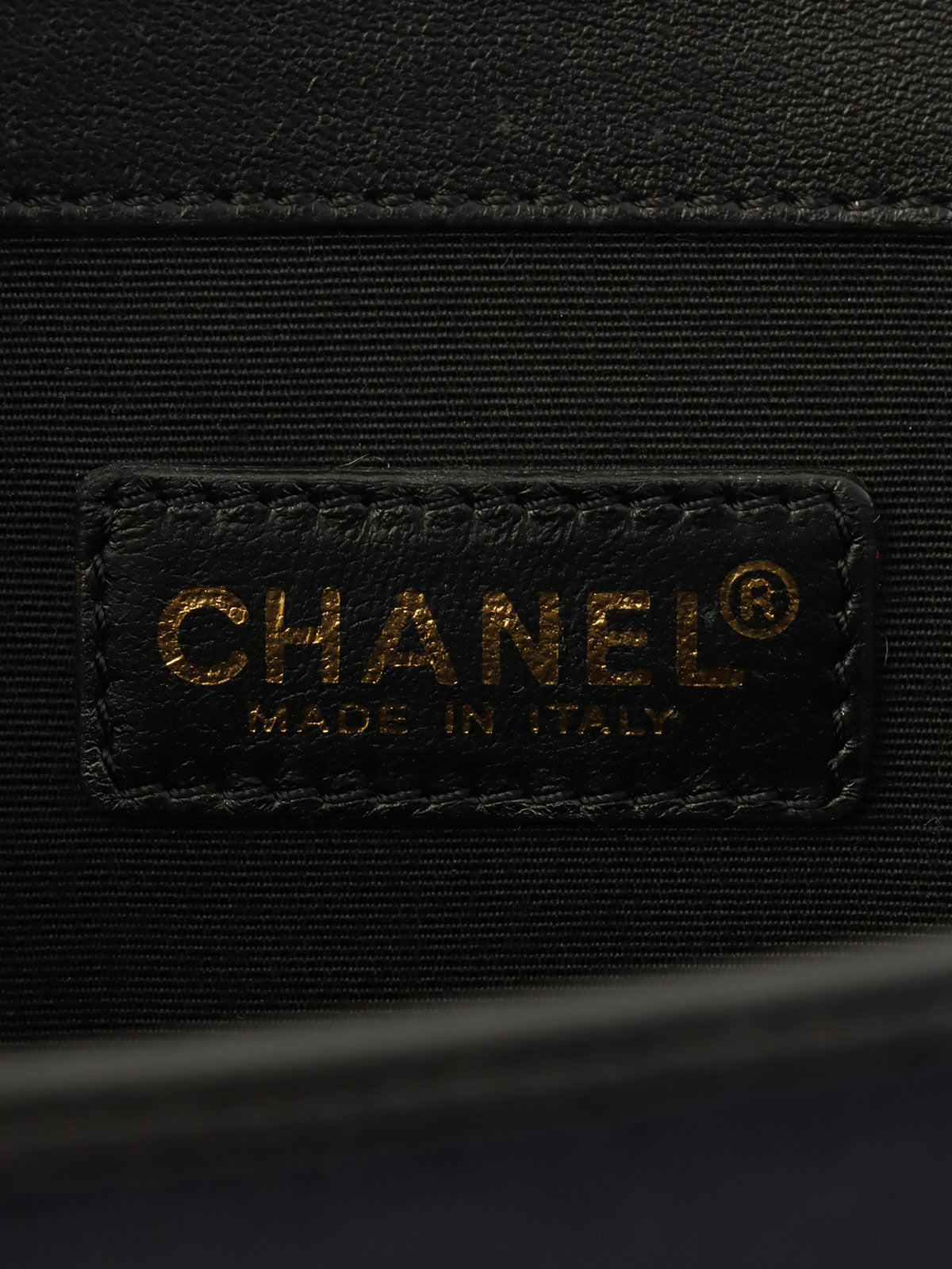 2001 Canvas Icon Pattern Chain Tote Bag, Navy