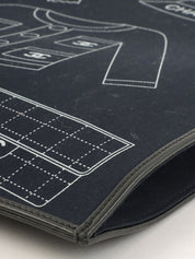 2001 Canvas Icon Pattern Chain Tote Bag, Navy