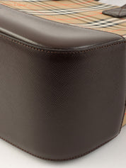 ノバチェックパターンロゴエンボスハンドバッグ ベージュ/ブラウン/マルチ