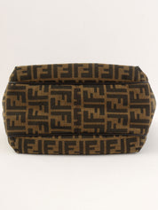 FFズッカパターンロゴチャームトートバッグ ブラウン