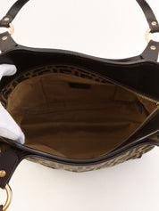 FFズッカパターンロゴチャームトートバッグ ブラウン